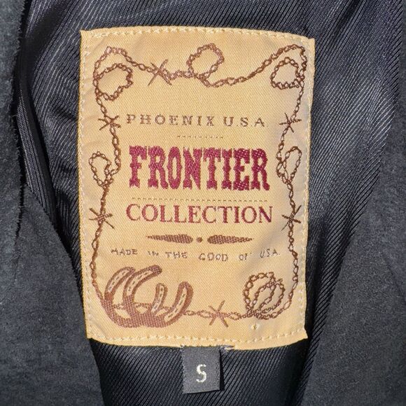 Frontier USA Phoenix Collection Black Suede Studded Western Jacket Women Small - Picture 10 of 11